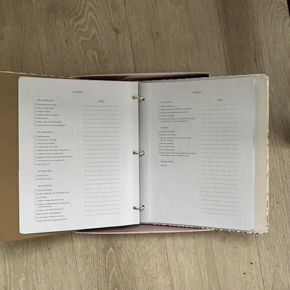 New Kate Spade Wedding Planner Bridal I Do Gold Heart Knots Organizer Bride Book - Picture 5 of 7